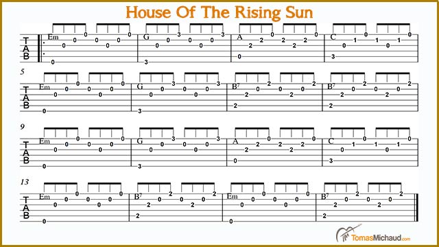 How To Play "House Of The Rising Sun" Fingerstyle Guitar